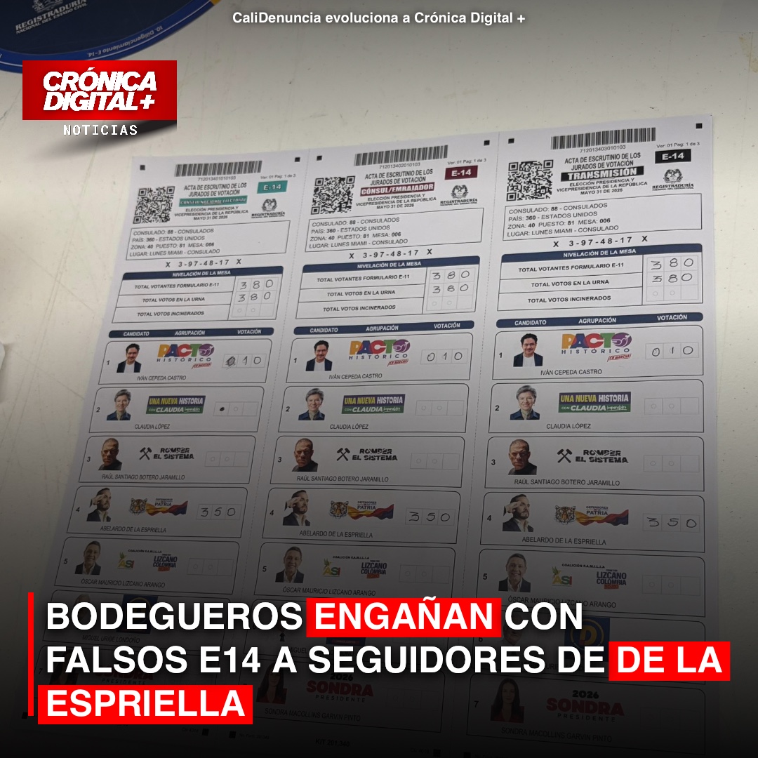 BODEGUEROS ENGAÑAN CON FALSOS E14 A SEGUIDORES DE DE LA ESPRIELLA