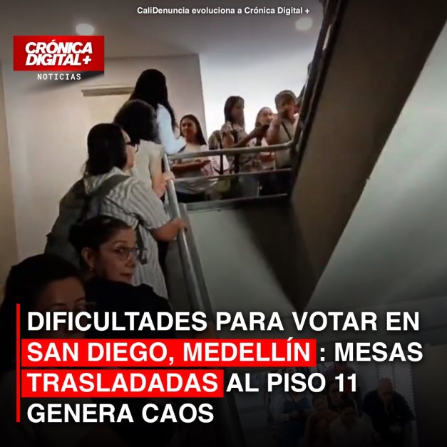 DIFICULTADES PARA VOTAR EN SAN DIEGO, MEDELLÍN: MESAS TRASLADADAS AL PISO 11 GENERA CAOS