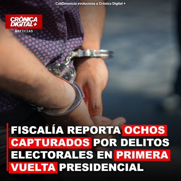 FISCALÍA REPORTA OCHOS CAPTURADOS POR DELITOS ELECTORALES EN PRIMERA VUELTA PRESIDENCIAL