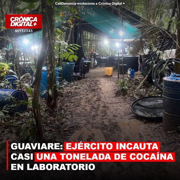 GUAVIARE: EJÉRCITO INCAUTA CASI UNA TONELADA DE COCAÍNA EN LABORATORIO