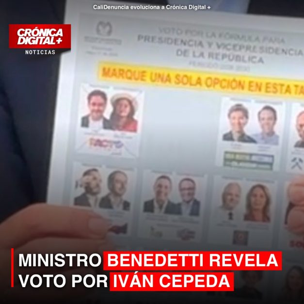 MINISTRO BENEDETTI REVELA VOTO POR IVÁN CEPEDA