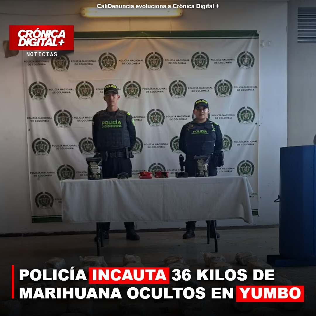 POLICÍA INCAUTA 36 KILOS DE MARIHUANA OCULTOS EN YUMBO
