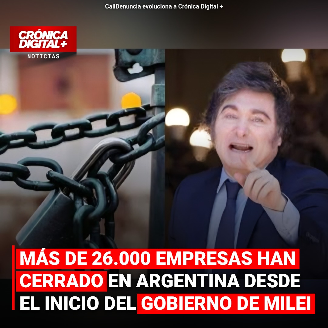Argentina: Más de 26.000 empresas cerraron en inicio gestión Milei