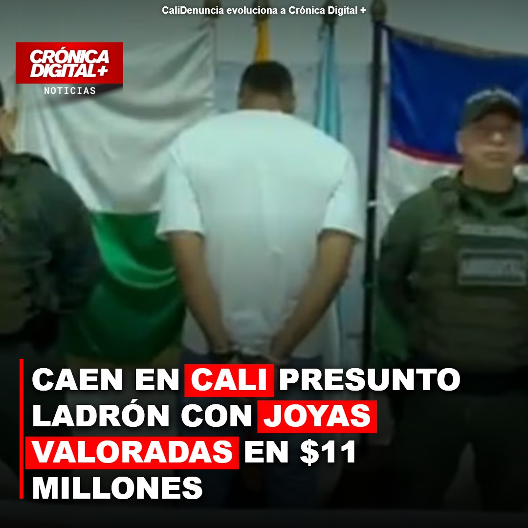 CAEN EN CALI PRESUNTO LADRÓN CON JOYAS VALORADAS EN $11 MILLONES