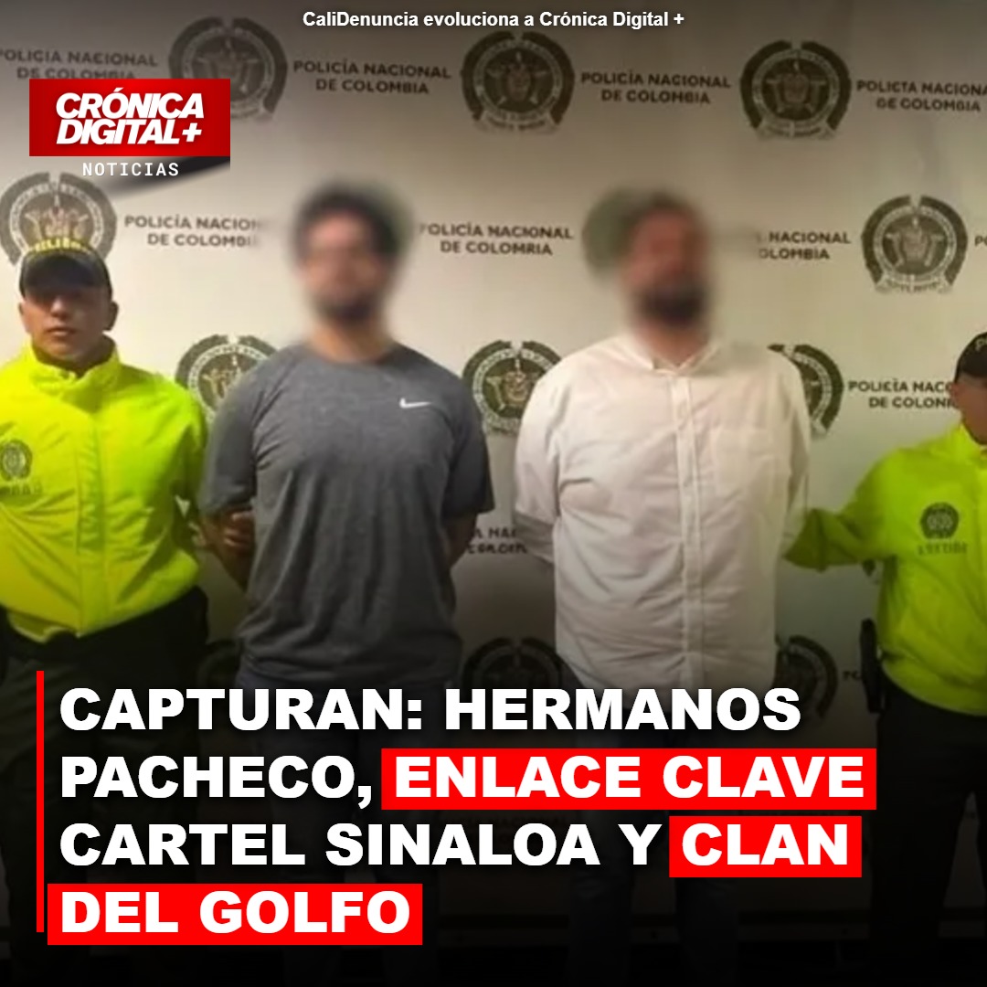 CAPTURA EN MEDELLÍN: HERMANOS PACHECO, ENLACE CLAVE CARTEL SINALOA Y CLAN DEL GOLFO