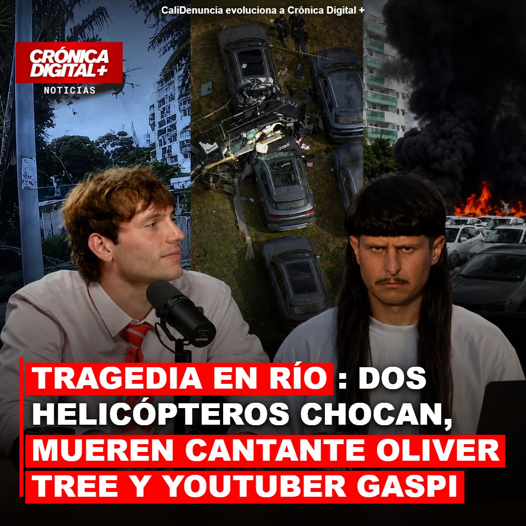 Choque de helicópteros en Río: mueren cantante Oliver Tree y youtuber Gaspi