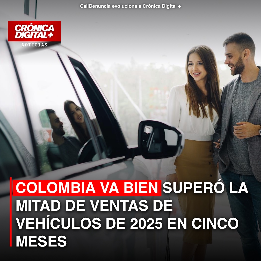 COLOMBIA SUPERÓ LA MITAD DE VENTAS DE VEHÍCULOS DE 2025 EN CINCO MESES