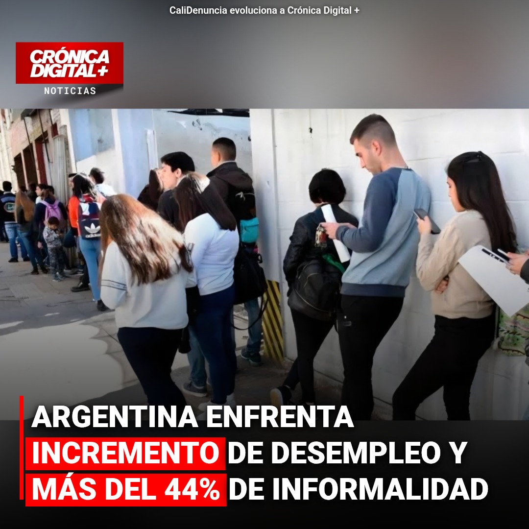 Desempleo en Argentina aumenta a 7,8% e informalidad supera el 44%