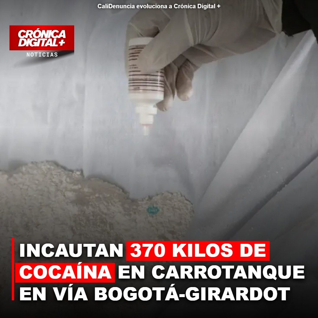 Incautan 370 kilos de cocaína en carrotanque en vía Bogotá-Girardot