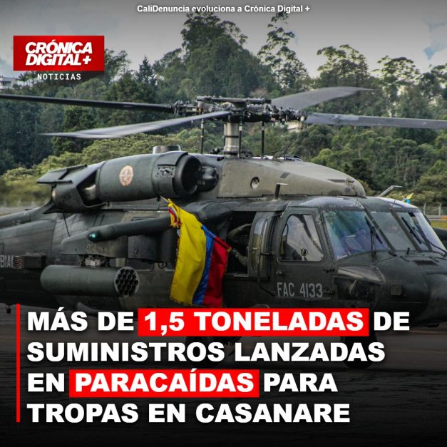 MÁS DE 1,5 TONELADAS DE SUMINISTROS LANZADAS EN PARACAÍDAS PARA TROPAS EN CASANARE