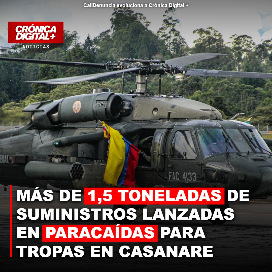 MÁS DE 1,5 TONELADAS DE SUMINISTROS LANZADAS EN PARACAÍDAS PARA TROPAS EN CASANARE