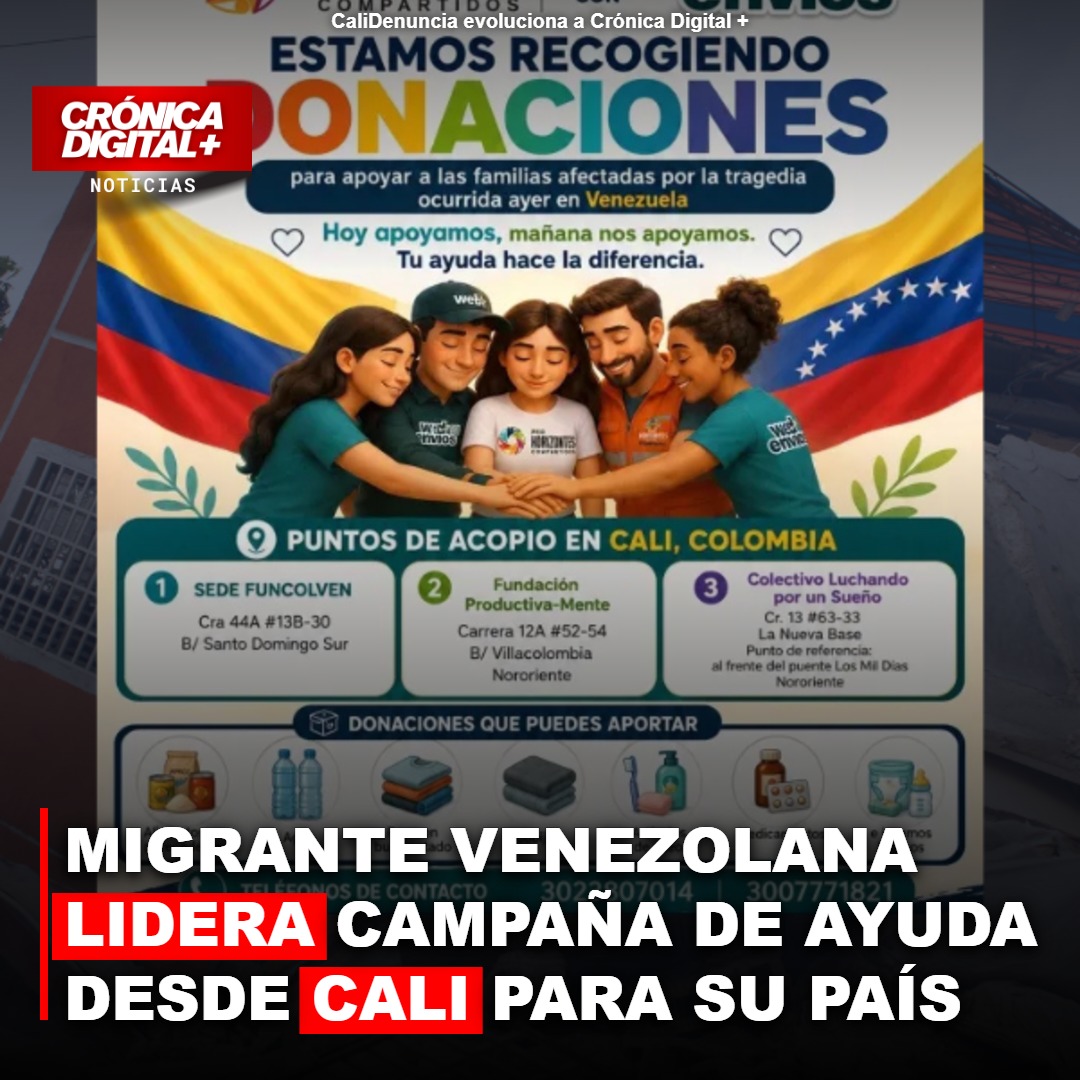 Migrante Venezolana Lidera Recolección de Ayuda en Cali para Víctimas de Sismo