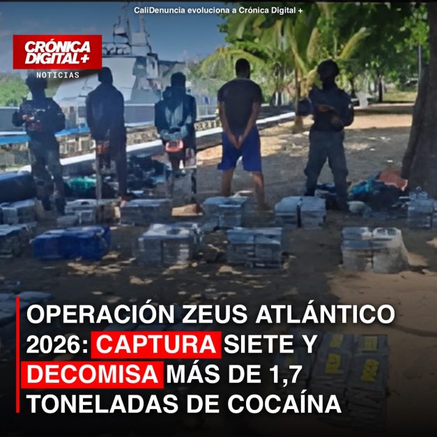 Operación Zeus Atlántico 2026: Siete Capturados y 1.7 Toneladas de Cocaína Incautadas