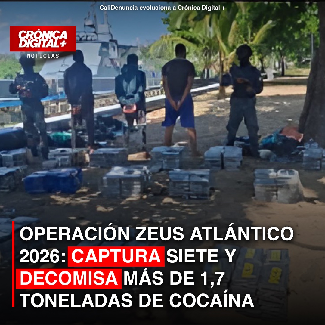 Operación Zeus Atlántico 2026: Siete Capturados y 1.7 Toneladas de Cocaína Incautadas
