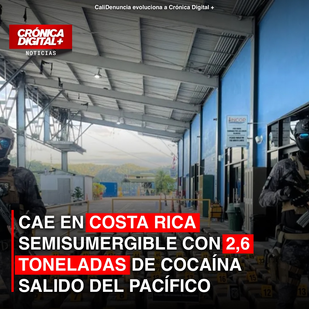 Semisumergible con 2,6 toneladas de cocaína decomisado en Costa Rica