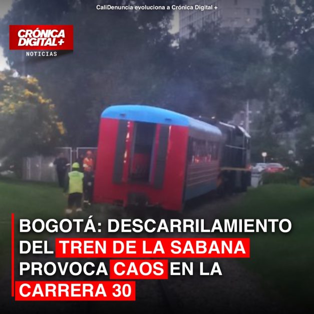 Tren de la Sabana descarrila y paraliza tráfico en la Carrera 30 de Bogotá