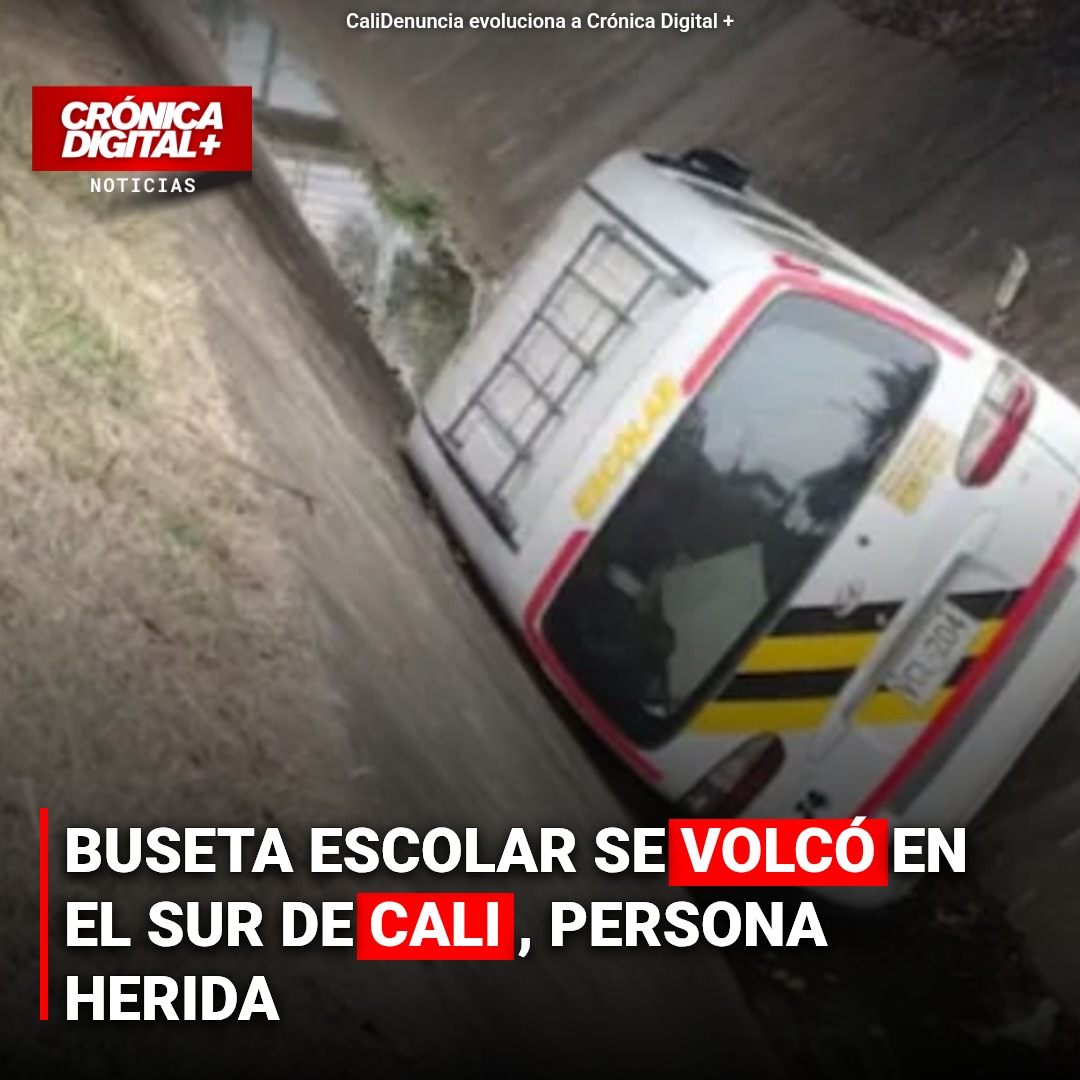 Buseta escolar se vuelca en Cali: Una persona herida y misterio sobre causas