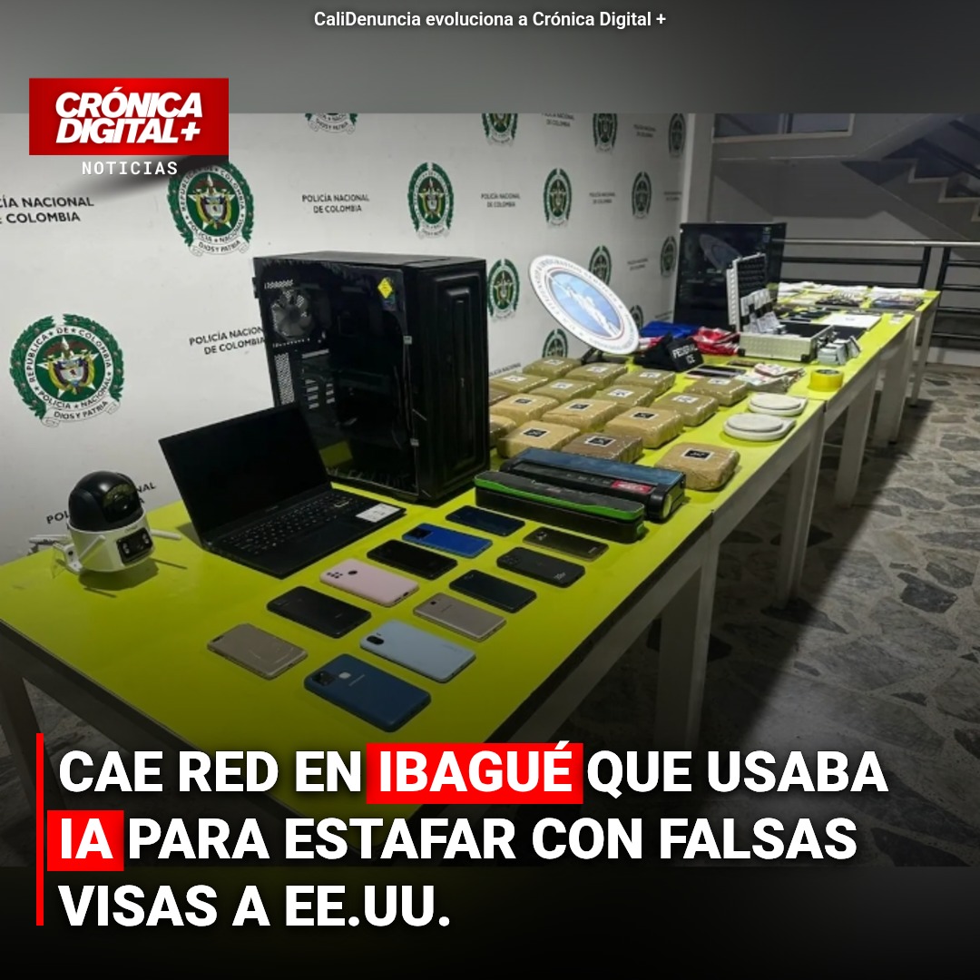 CAE RED EN IBAGUÉ QUE USABA IA PARA ESTAFAR CON FALSAS VISAS A EE.UU.