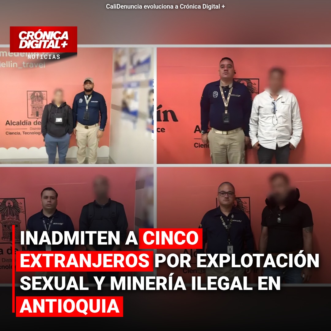 Colombia inadmite cinco extranjeros por explotación sexual y minería ilegal