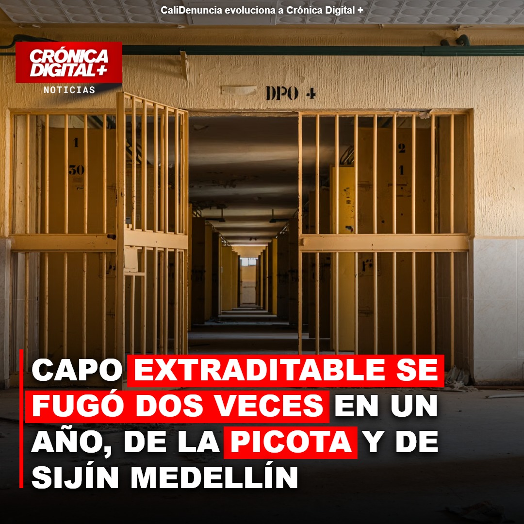 Doble fuga: extraditable evade La Picota y Sijín en un año