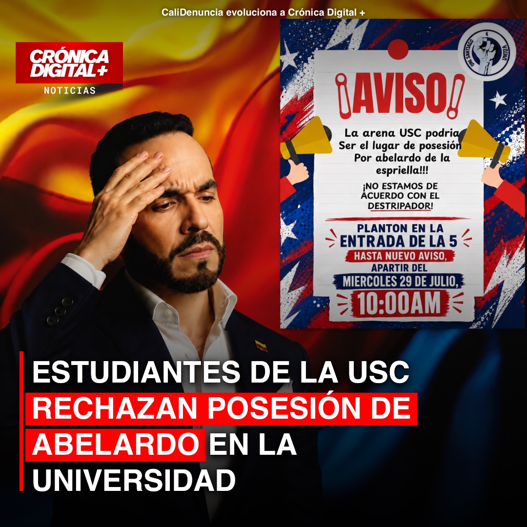Estudiantes de la USC en Cali protestan por posible posesión de De la Espriella en arena universitaria