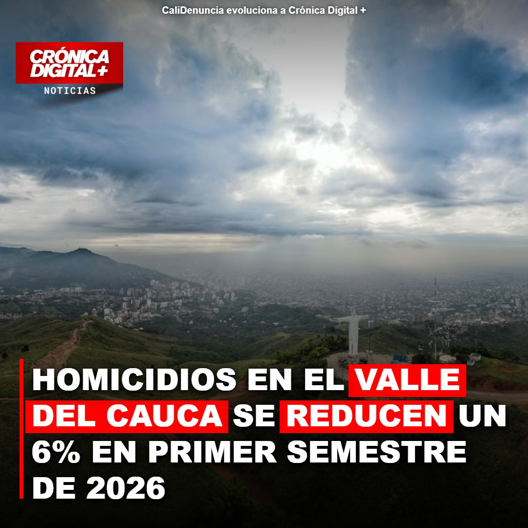 HOMICIDIOS EN EL VALLE DEL CAUCA SE REDUCEN UN 6% EN PRIMER SEMESTRE DE 2026