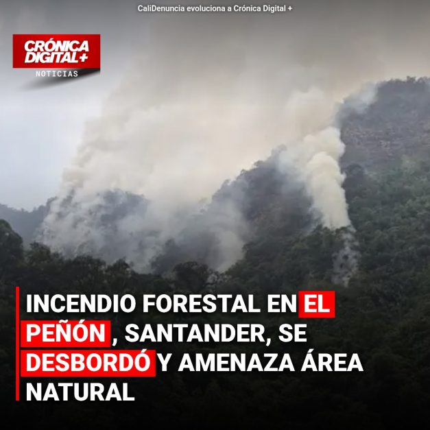INCENDIO FORESTAL EN EL PEÑÓN, SANTANDER, SE DESBORDÓ Y AMENAZA ÁREA NATURAL