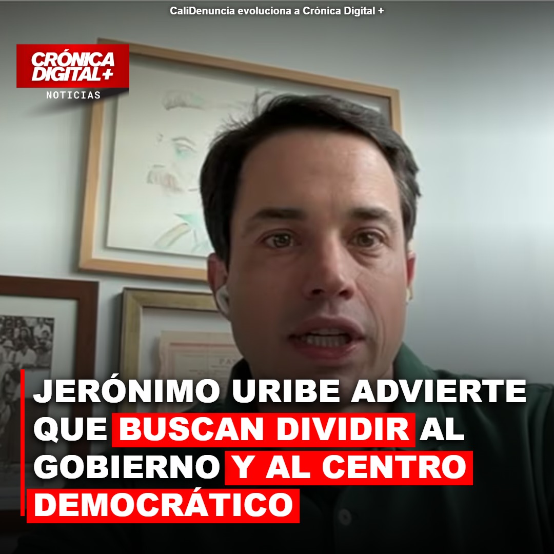 Jerónimo Uribe alerta sobre riesgos de ruptura entre gobierno y Centro Democrático