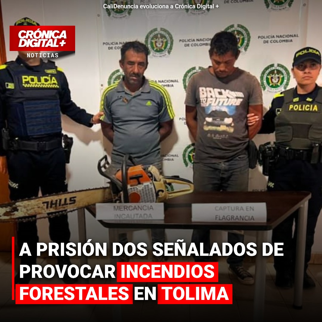 A prisión dos hombres por incendios forestales en Tolima, agrava crisis regional