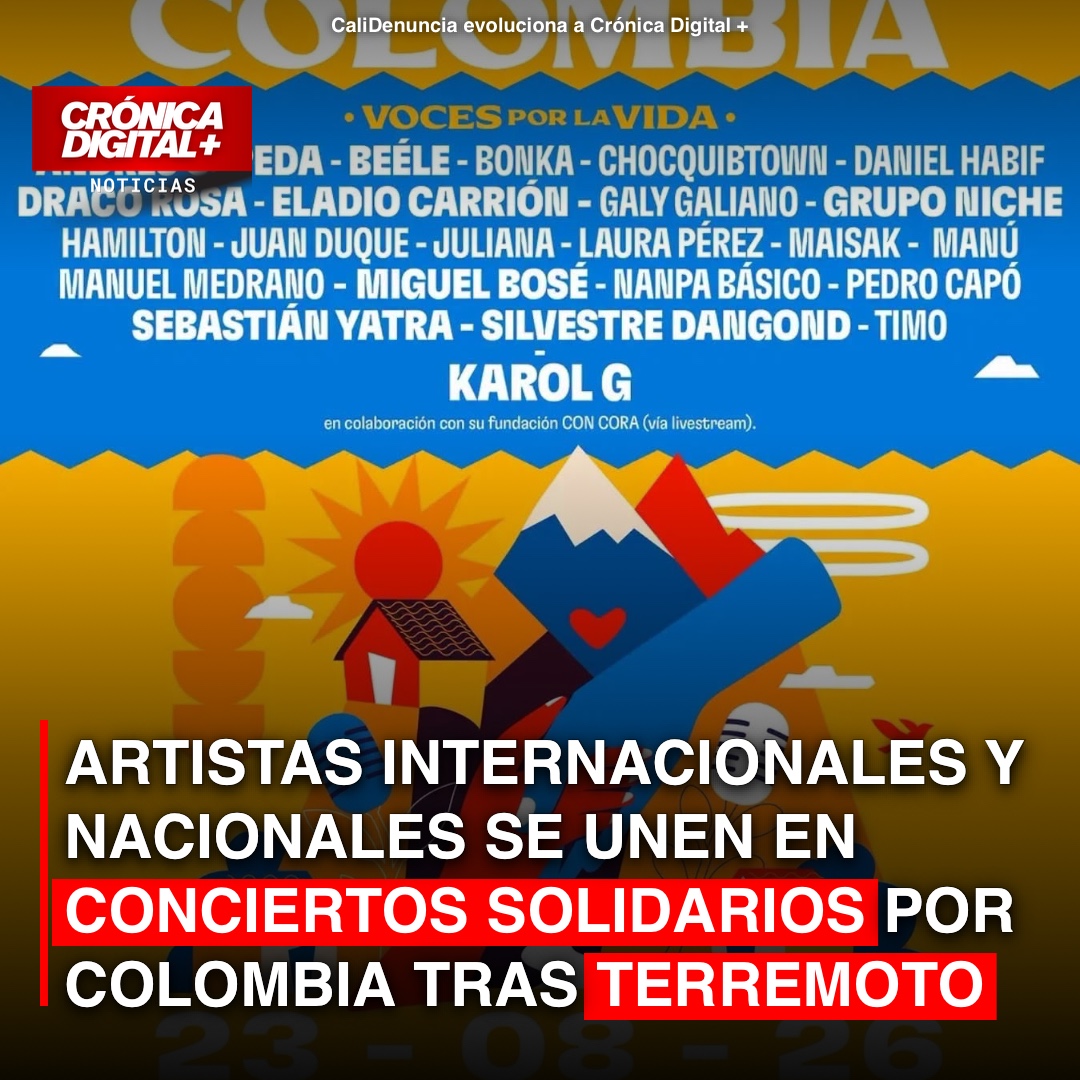 Artistas internacionales y nacionales se unen en conciertos por Colombia
