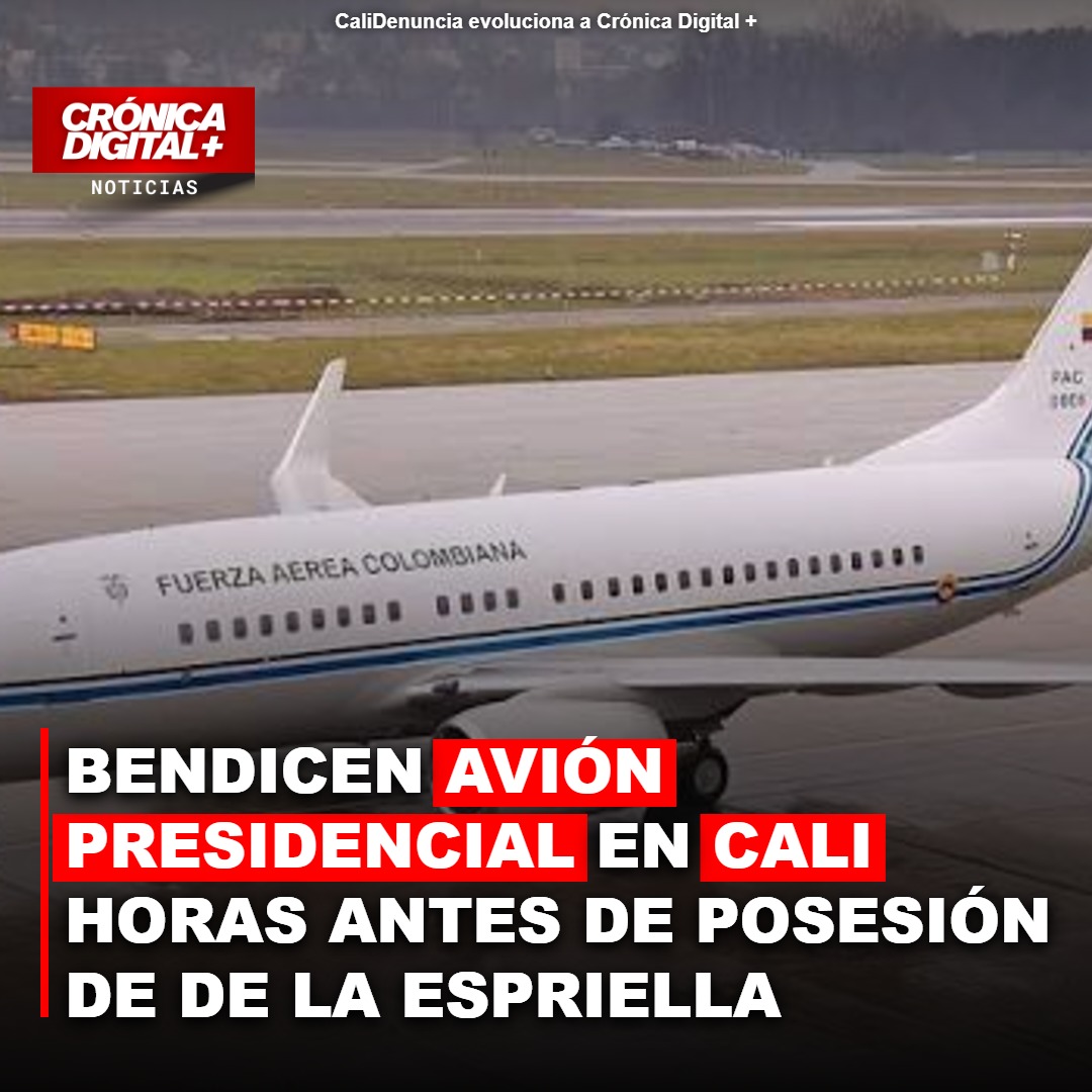 Avión presidencial recibe bendición en Cali previo a investidura de De la Espriella