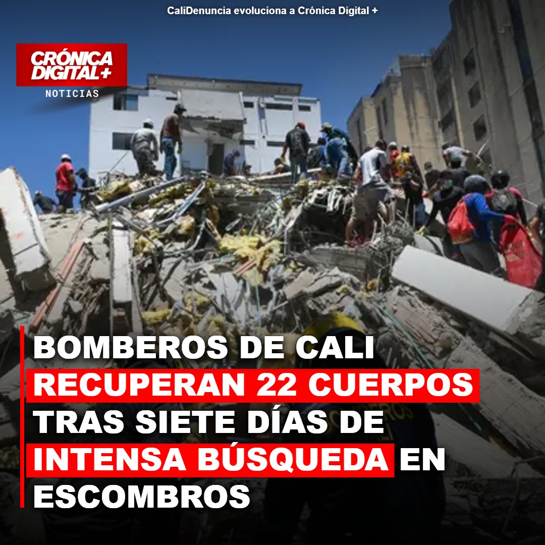 Bomberos de Cali recuperan 22 cuerpos tras derrumbe en la Calle 9
