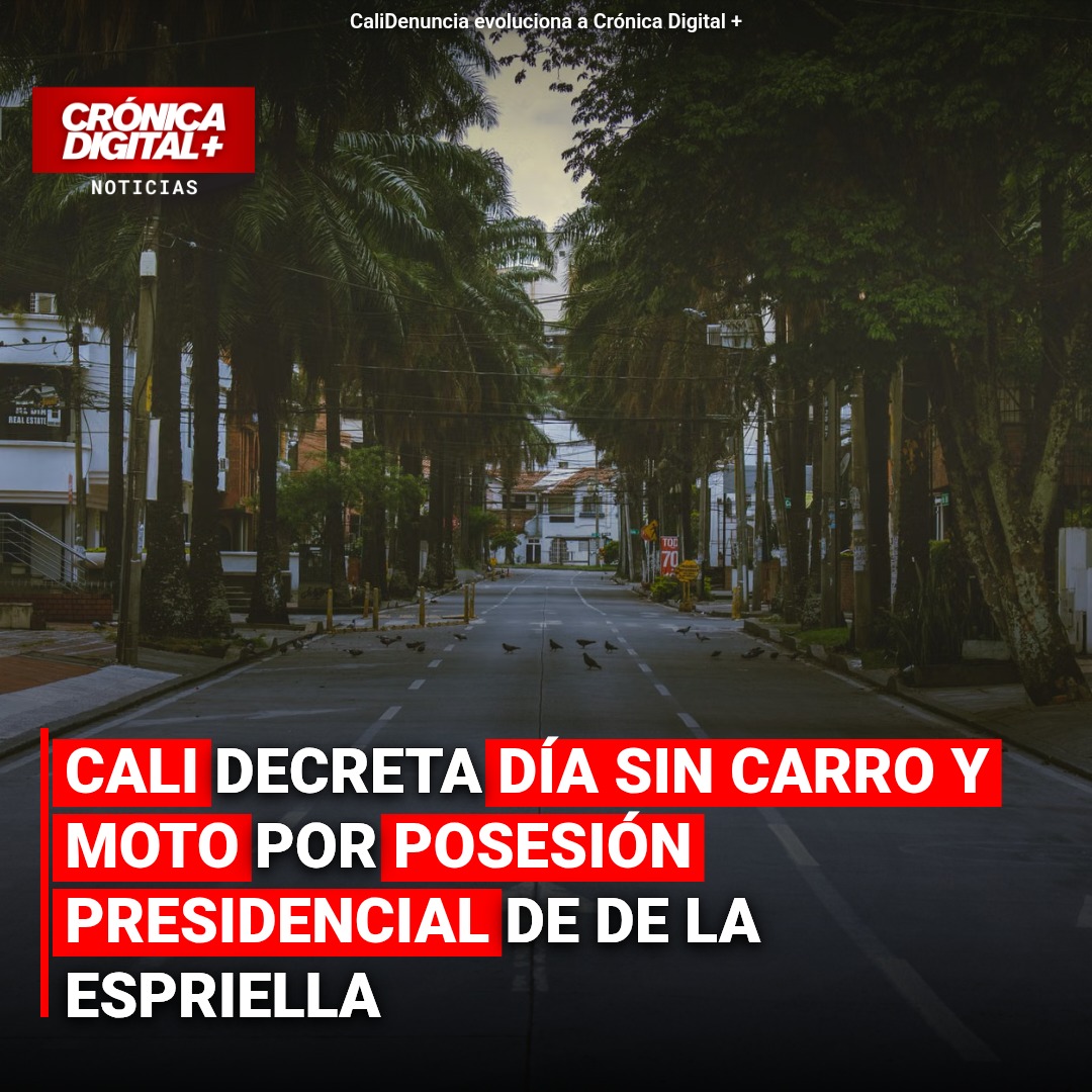 Cali decreta día sin carro y moto por posesión presidencial de De La Espriella