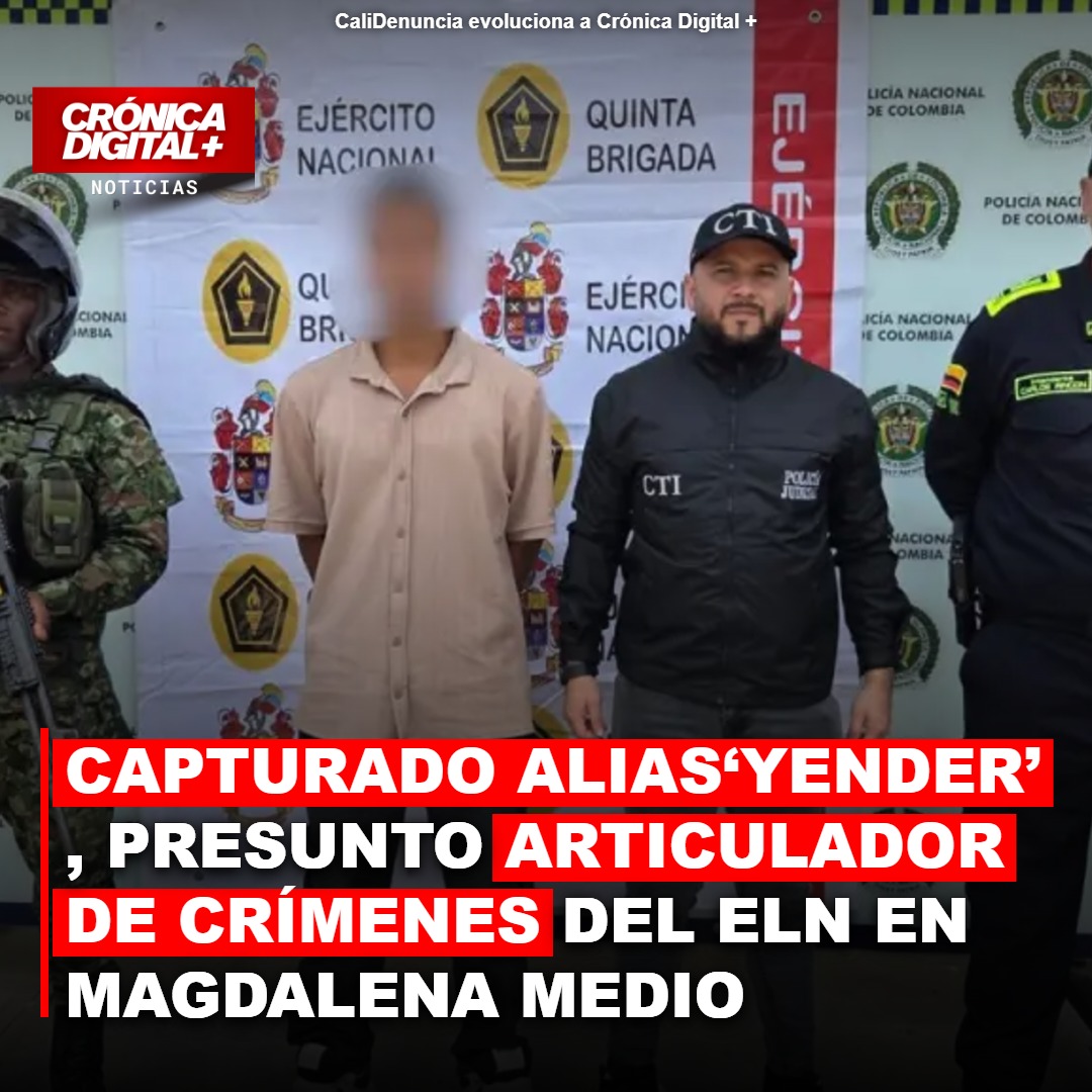 Capturan a ‘Yender’, articulador del ELN en crímenes del Magdalena Medio
