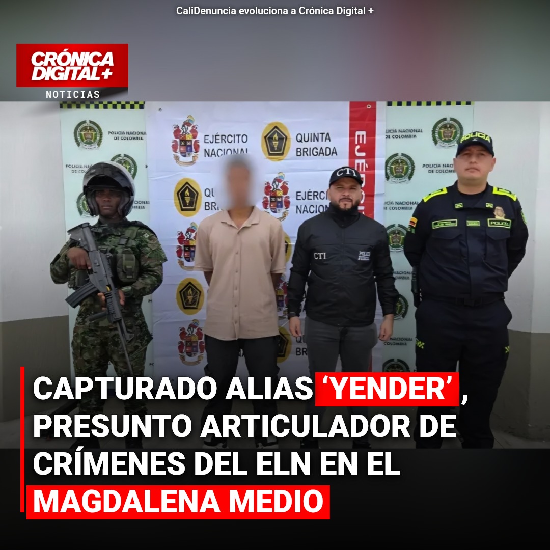 Capturan a ‘Yender’, presunto articulador de crímenes ELN en Magdalena Medio