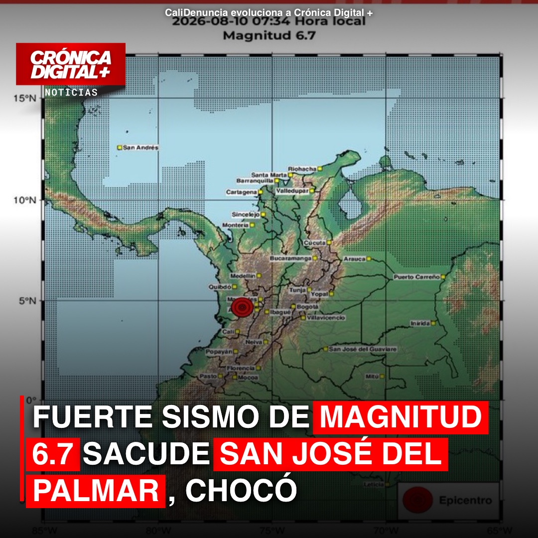 Chocó: Sismo de magnitud 6.7 estremece San José del Palmar