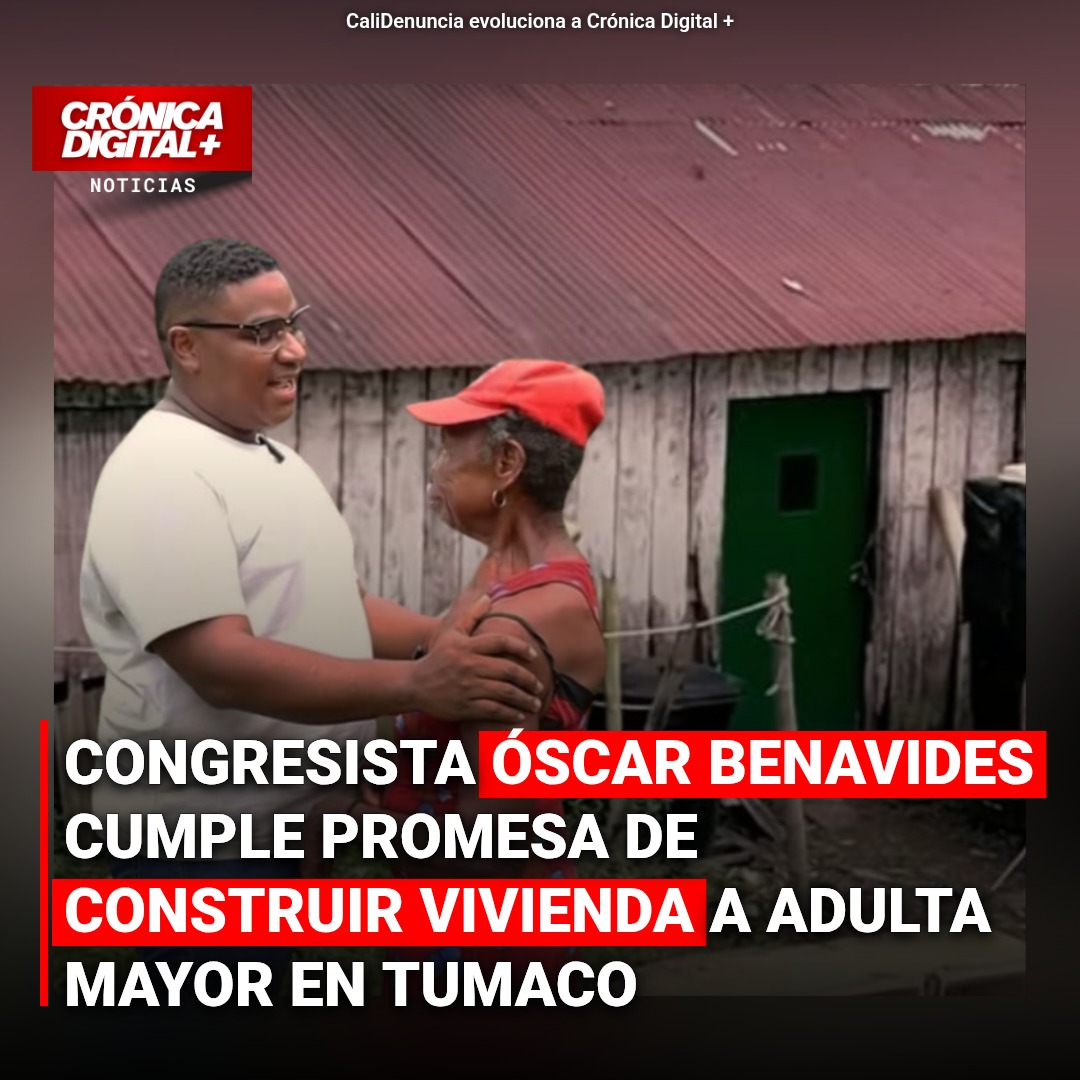 Congresista Benavides dona primer salario para vivienda de adulta mayor en Tumaco