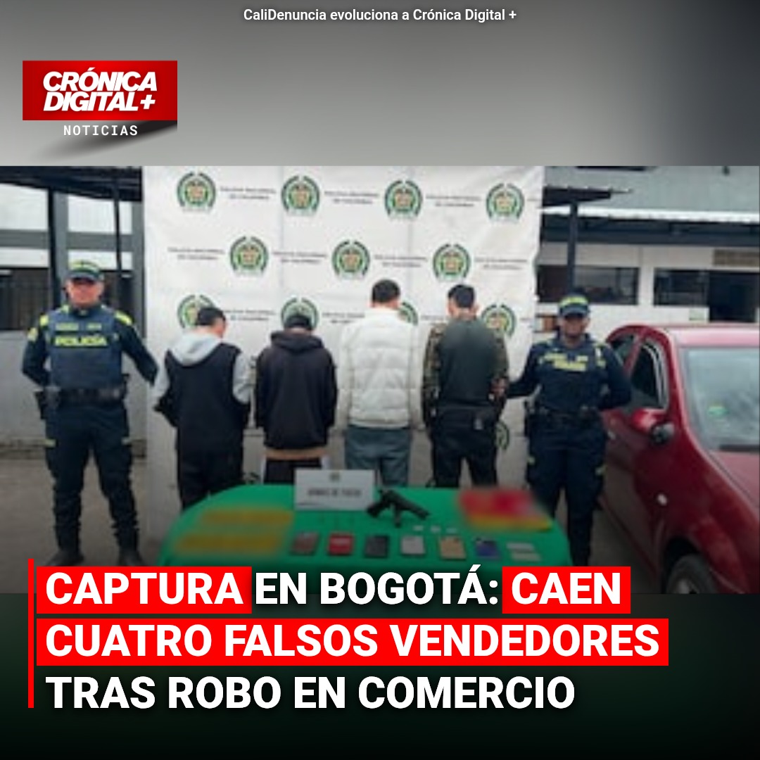 Cuatro asaltantes disfrazados de vendedores detenidos tras robo en Fontibón