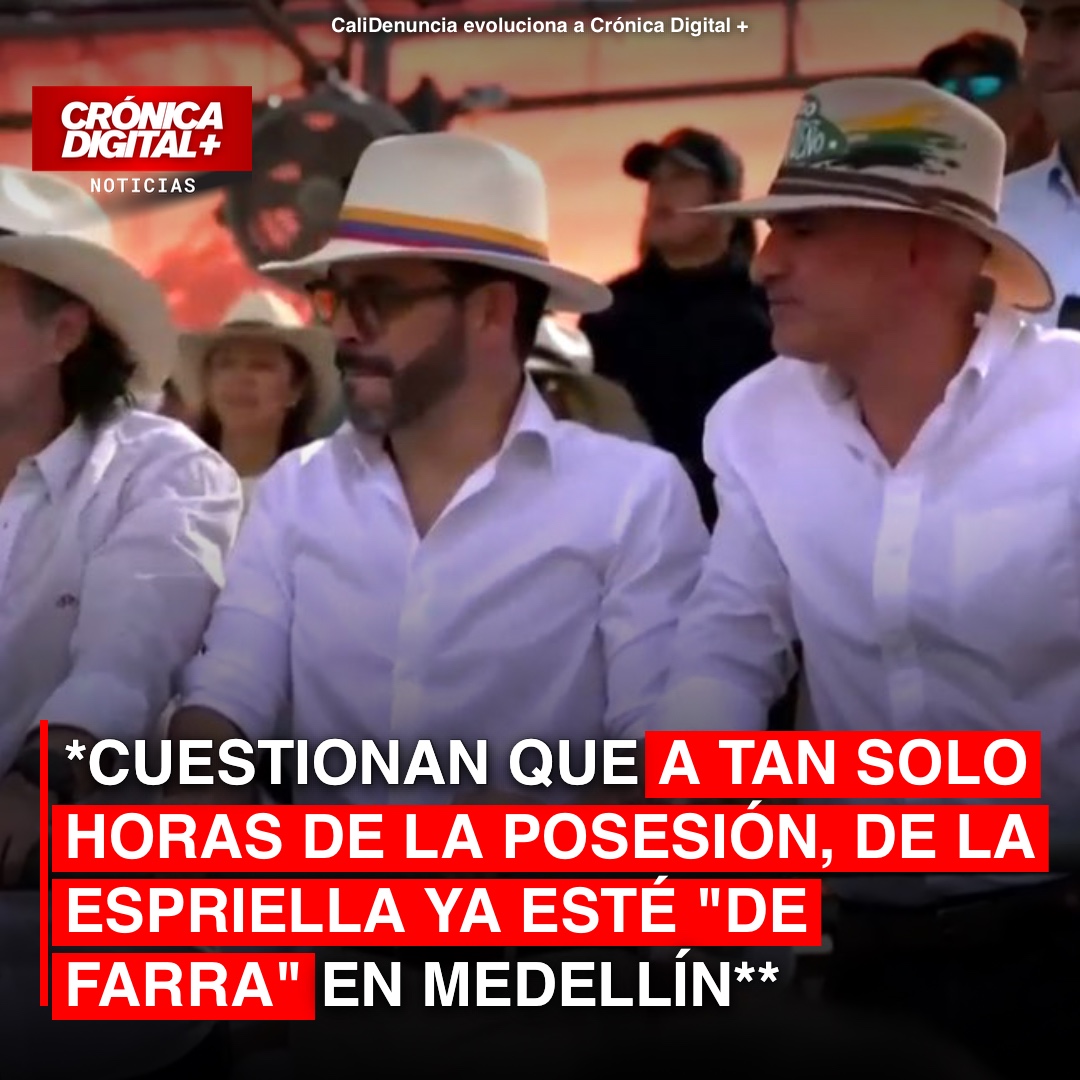 Cuestionan que a tan solo horas de la posesión, De la Espriella ya esté «de farra» en Medellín