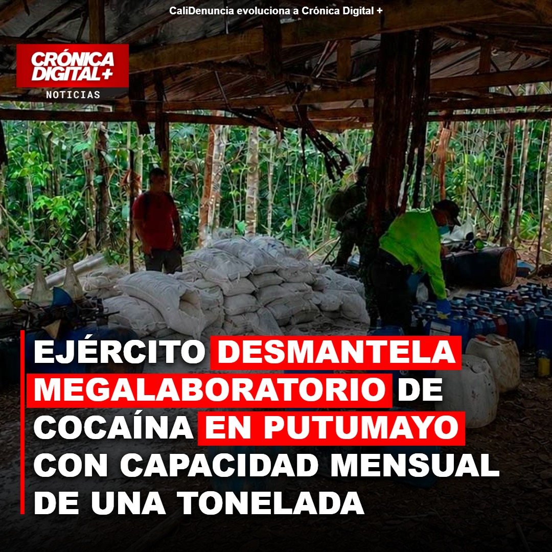 Ejército desmantela megalaboratorio de cocaína de las disidencias en Putumayo