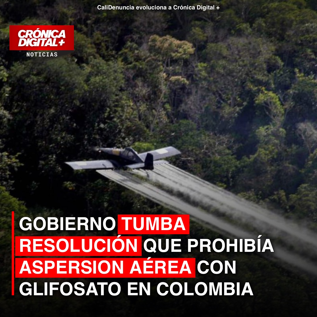 Gobierno colombiano revierte prohibición de aspersión aérea con glifosato