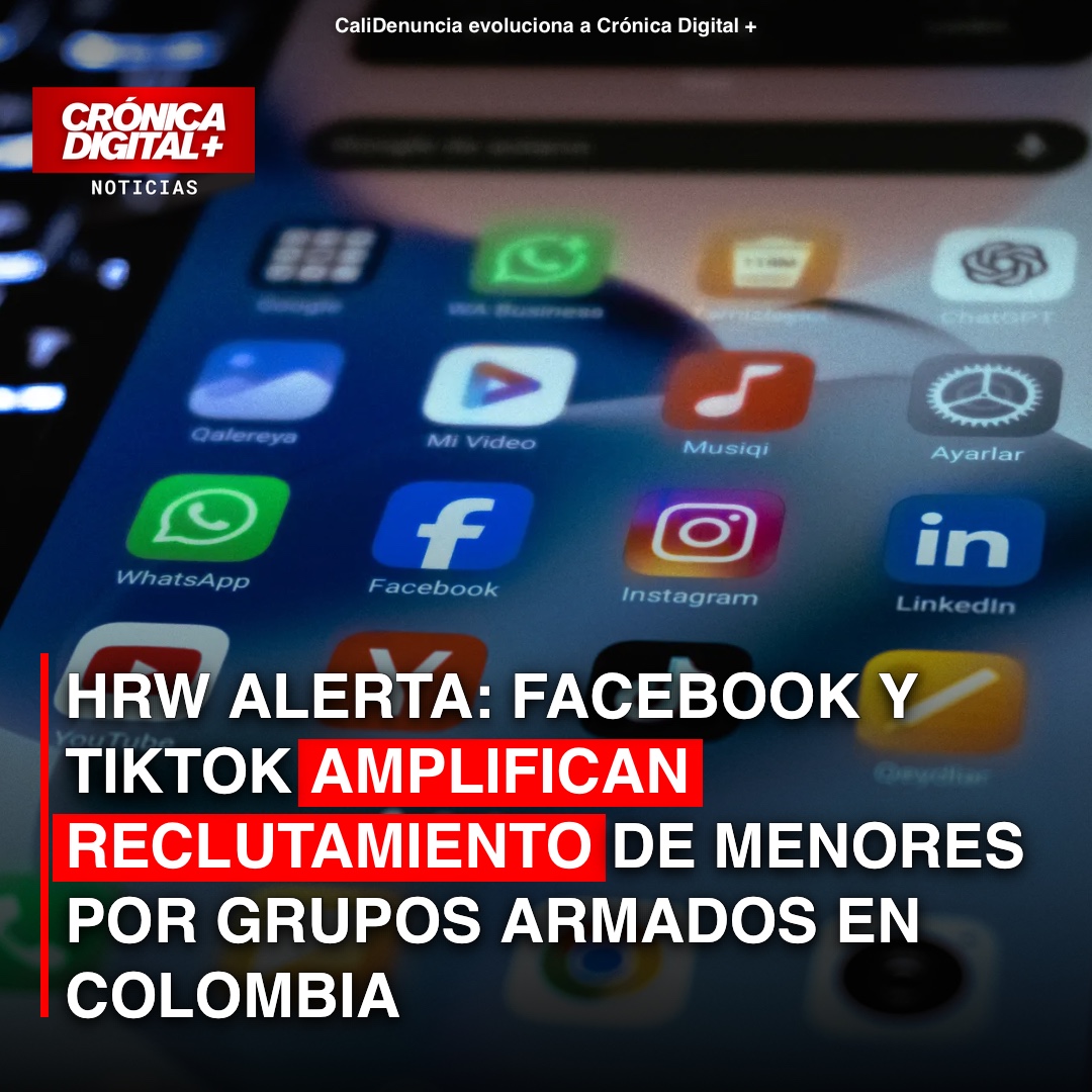 HRW Alerta: Facebook y TikTok Magnifican Reclutamiento Infantil Armado en Colombia