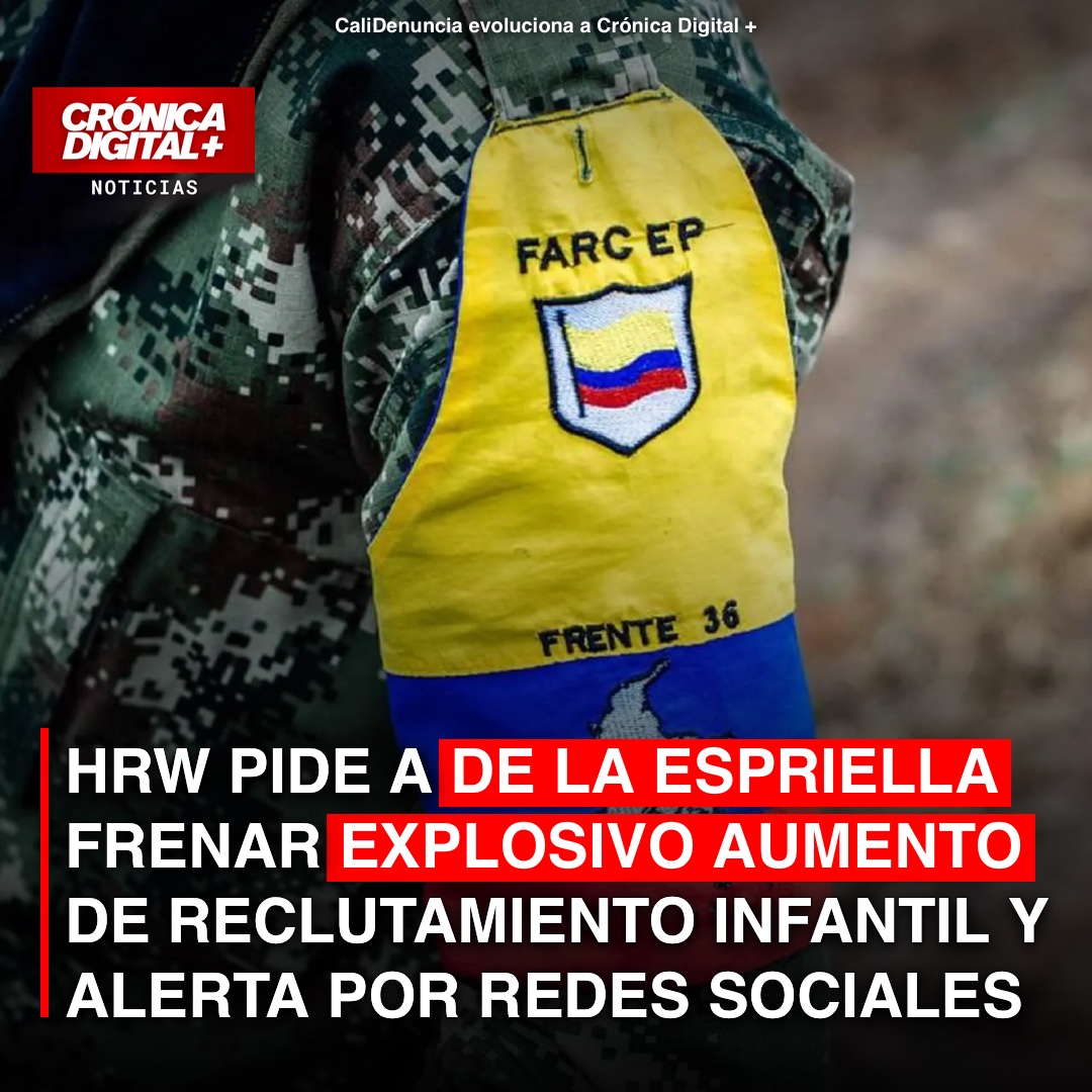 HRW exige a De la Espriella frenar reclutamiento infantil en Colombia
