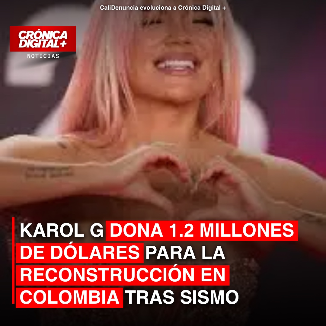 Karol G dona USD 1.2 millones para reconstrucción tras sismo en Colombia