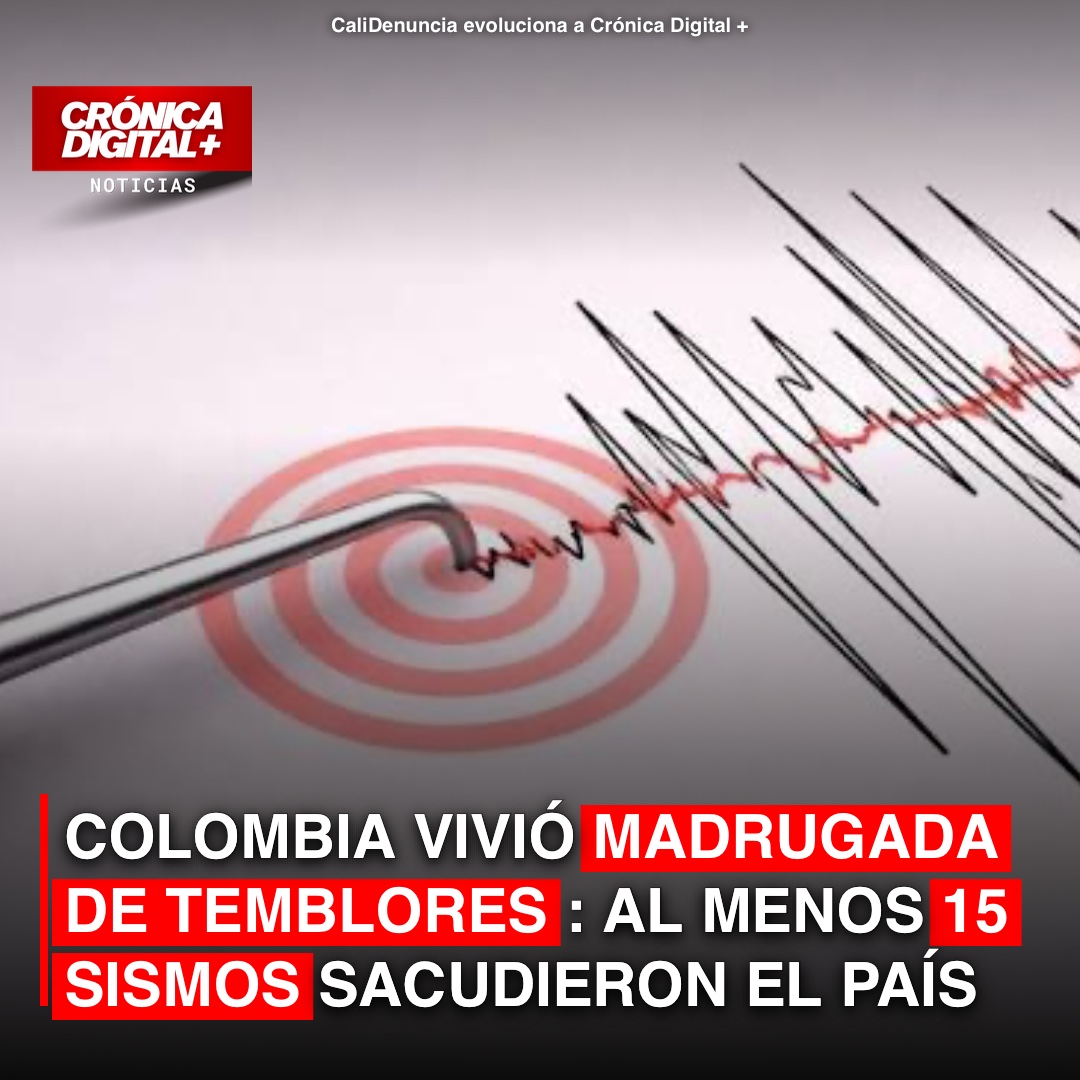 Madrugada de temblores: Colombia registró 15 sismos concentrados en Chocó