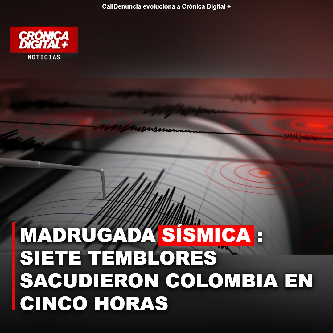 Madrugada sísmica: Siete temblores sacuden Colombia en cinco horas