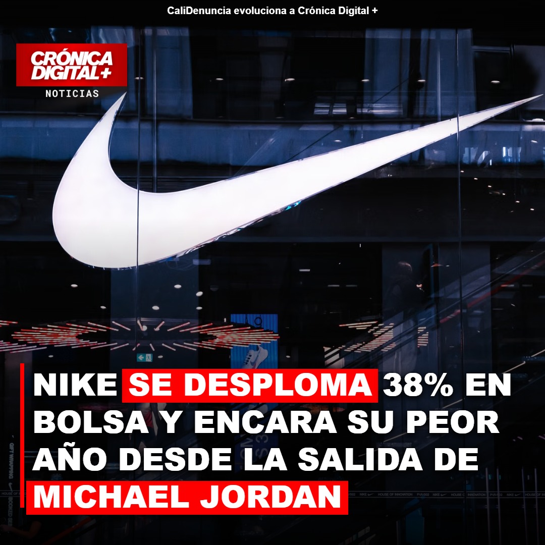 Nike enfrenta desplome bursátil histórico por caída de ventas
