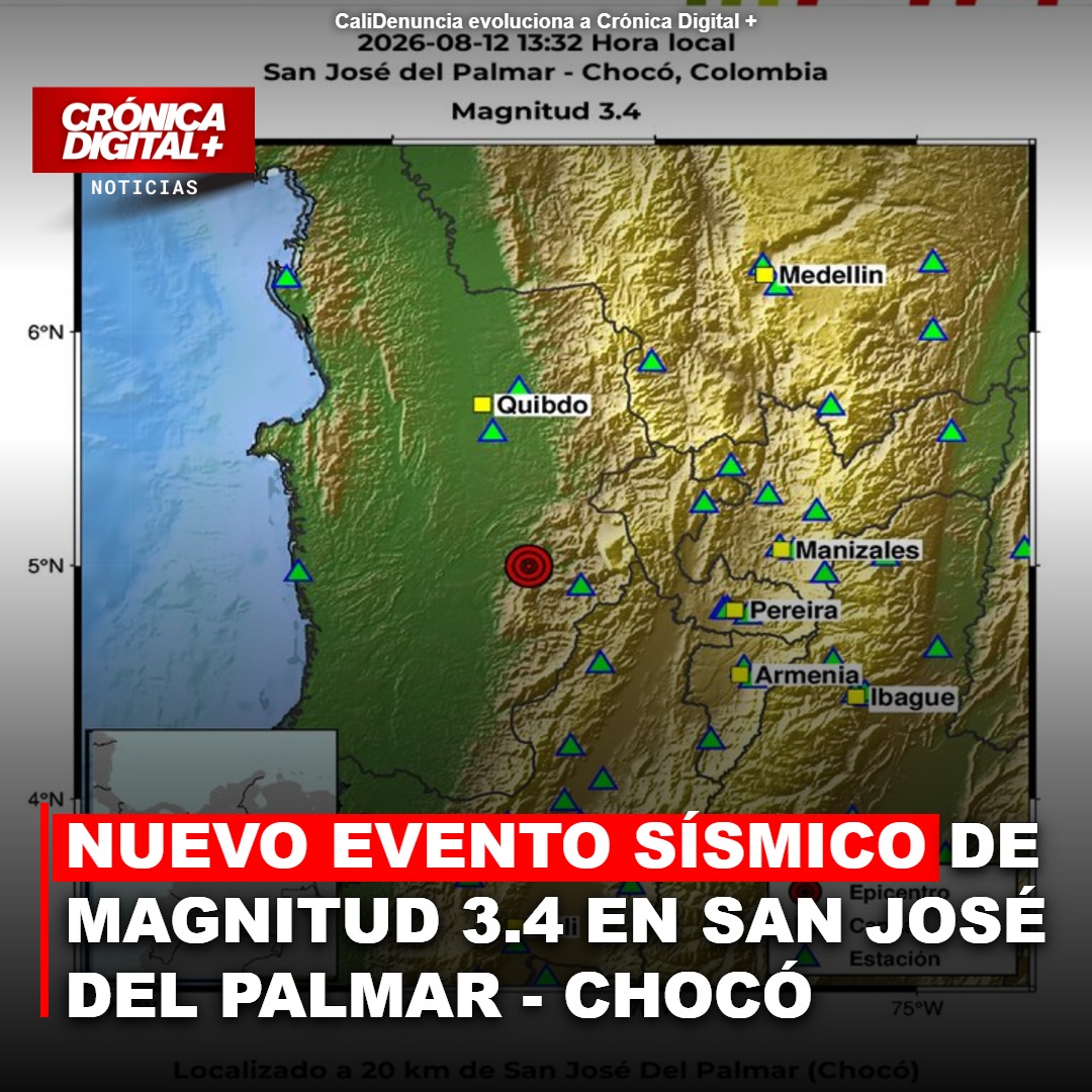NUEVO Evento Sísmico DE Magnitud 3.4 EN San José del Palmar – Chocó