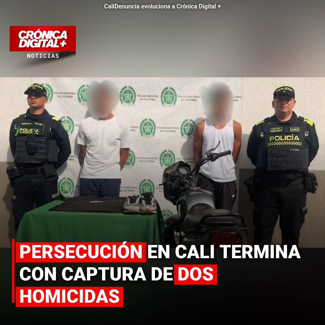 Persecución policial en Cali culmina con captura de dos homicidas