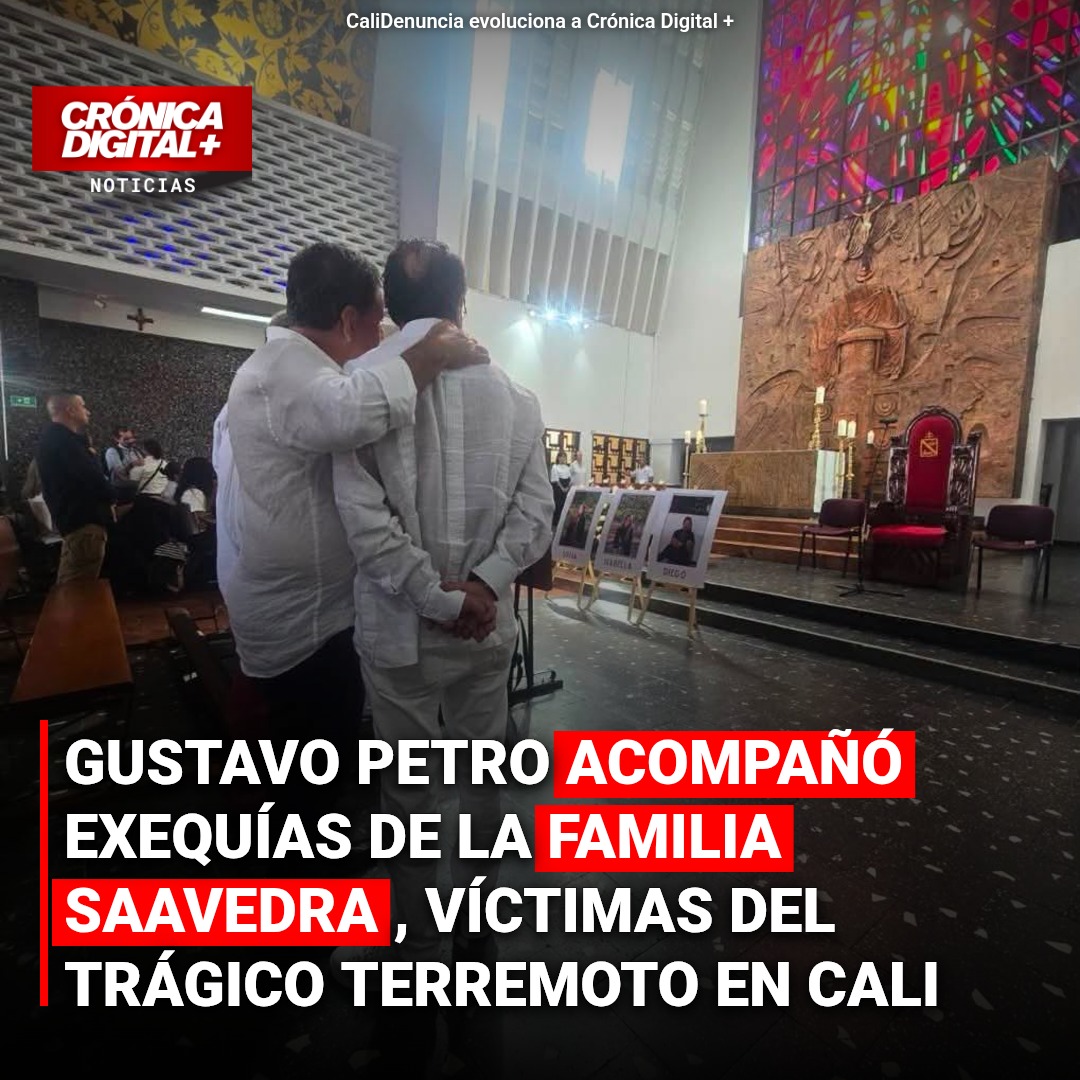 Petro asiste a exequias de familia Saavedra en Cali tras sismo devastador